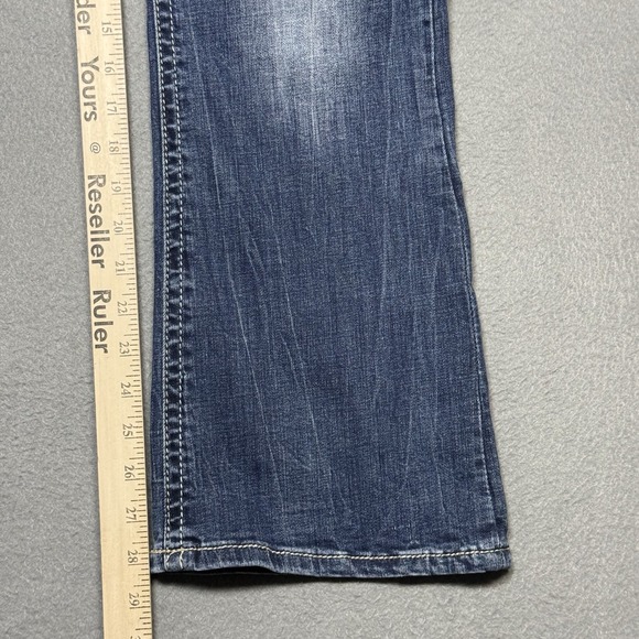 Daytrip Virgo Bootcut Jeans Womens 30S (32x28) Midrise Short Dark Wash Denim - Picture 9 of 11